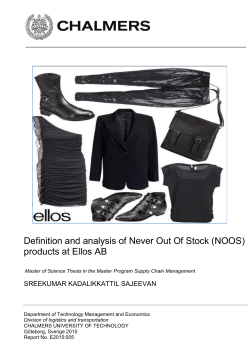 (NOOS) products at Ellos AB - Chalmers Publication Library