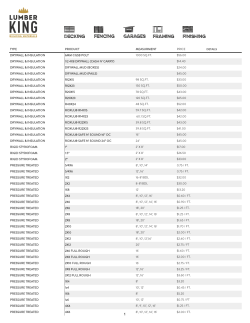 LUMBER KING PRICE LIST MAY 4, 2017