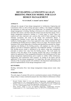 DEVELOPING A CONCEPTUAL LEAN BRIEFING PROCESS