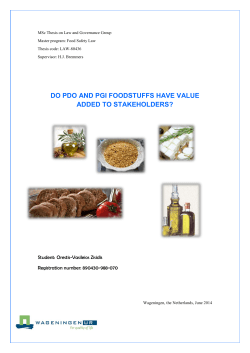 do pdo and pgi foodstuffs have value added to stakeholders?