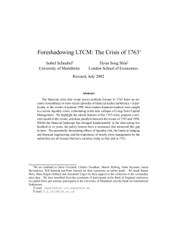 Foreshadowing LTCM: The Crisis of 1763&lowast;