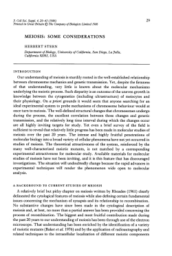 meiosis: some considerations - Journal of Cell Science