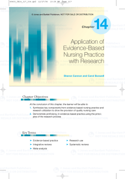 Application of Evidence-Based Nursing Practice with Research