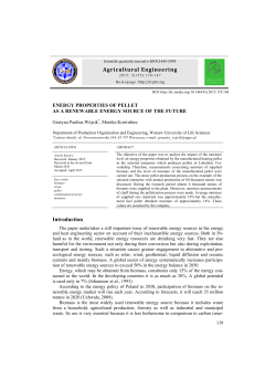 Energy properties of pellet as a renewable energy source of the future