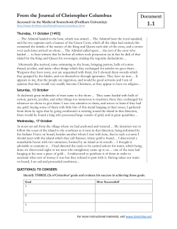 From the Journal of Christopher Columbus