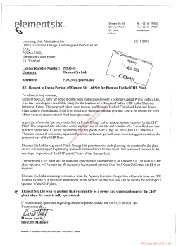 Licence Register Number: POS33-01 Company: Element Six Ltd