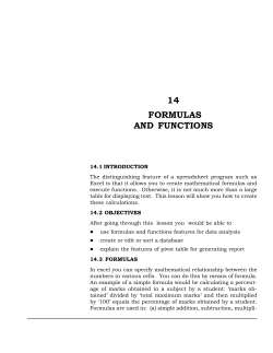 14 FORMULAS AND FUNCTIONS