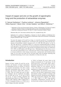 impact of copper and zinc on the growth of saprotrophic fungi and