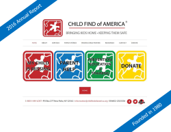 2016 Annual Report - Child Find of America