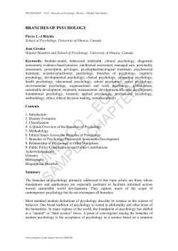 Branches of Psychology