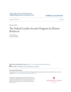 The Federal Loyalty-Security Program, by Eleanor Bontecou