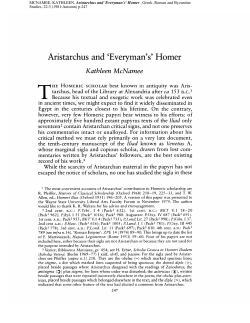 Aristarchus and `Everyman`s` Homer