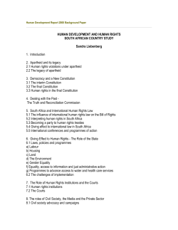 HUMAN DEVELOPMENT AND HUMAN RIGHTS SOUTH AFRICAN