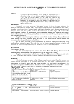 ANTIFUNGAL AND SCABICIDAL PROPERTIES OF CISSAMPELOS OWARIENSIS