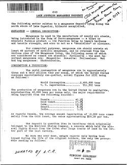 rpt on lake superior manganese prop