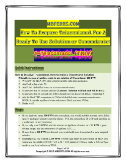 How to Dissolve Triacontanol, How to make a