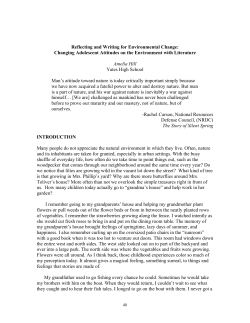Changing Adolescent Attitudes on the Environment with Literature