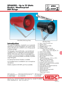 MEDC DB4 EExd(e), Weatherproof Speakers