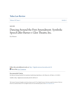 Dancing Around the First Amendment: Symbolic Speech after