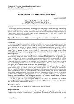 KINANTHROPOLOGY ANALYSIS OF POLE VAULT