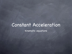 Constant Acceleration