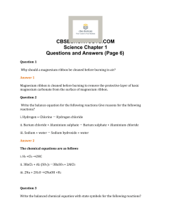 Chemical Reactions and Equations