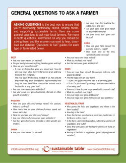 GENERAL QUESTIONS TO ASK A FARMER