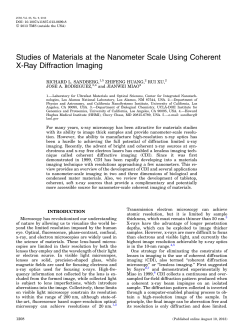 Studies of Materials at the Nanometer Scale Using Coherent X