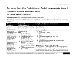 8&ndash;12 ELA Curriculum - Ware Junior Senior High School