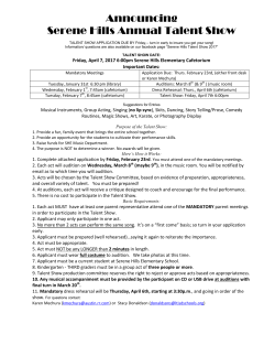 Announcing Serene Hills Annual Talent Show