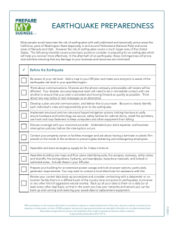 EARTHQUAKE PREPAREDNESS