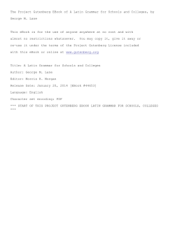 Latin Grammar: Appendix