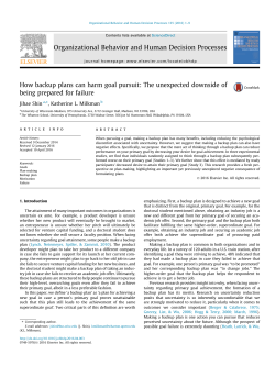 How backup plans can harm goal pursuit: The