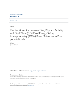 The Relationships between Diet, Physical Activity and