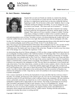 Dr. Inés Cifuentes – Seismologist