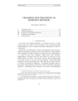 CRACKING FOUNDATIONS AS FEMINIST METHOD