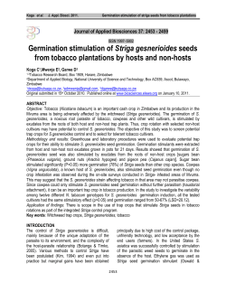 Germination stimulation of Striga gesnerioides seeds from tobacco