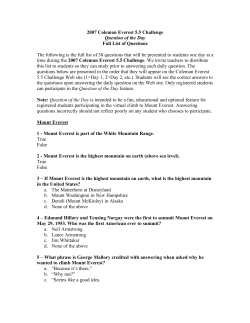 2007 Coleman Everest 5.5 Challenge Question of the