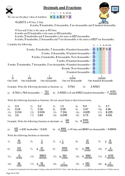 Decimals and Fractions L7