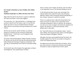 Theories on Poe`s Death and the Aftermath of his Death