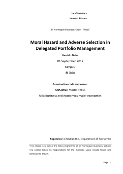 Moral Hazard and Adverse Selection in Delegated Portfolio