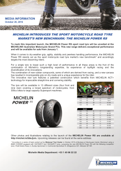 MICHELIN INTRODUCES THE SPORT MOTORCYCLE ROAD