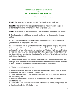 Certificate of Incorporation