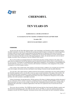 Chernobyl Ten Years On: Radiological and Health Impact