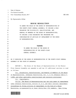 HR1001 - Arkansas General Assembly