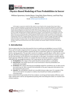 Physics-Based Modeling of Pass Probabilities in Soccer