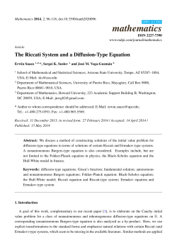 The Riccati System and a Diffusion-Type Equation