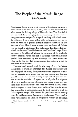 The people of the Mesabi Range [by] John Sirjamaki.