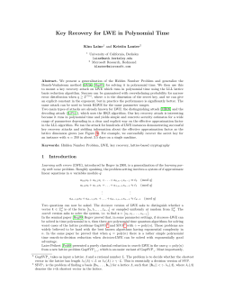 Key Recovery for LWE in Polynomial Time
