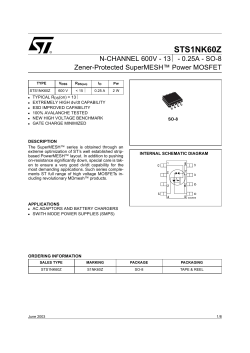 N-channel 600 V - 13 - 0.25 A - SO-8 Zener